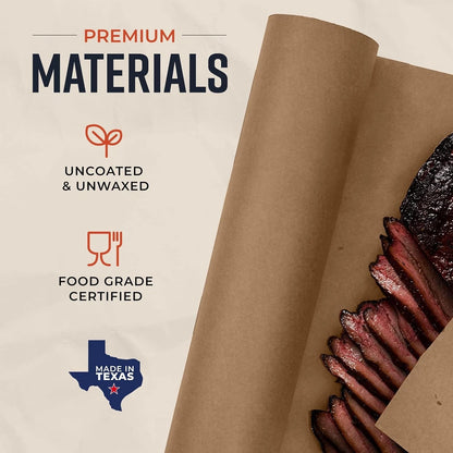 Brown Kraft Paper Roll 18 Inch x 100 Ft for BBQ Smoke (Food Grade)