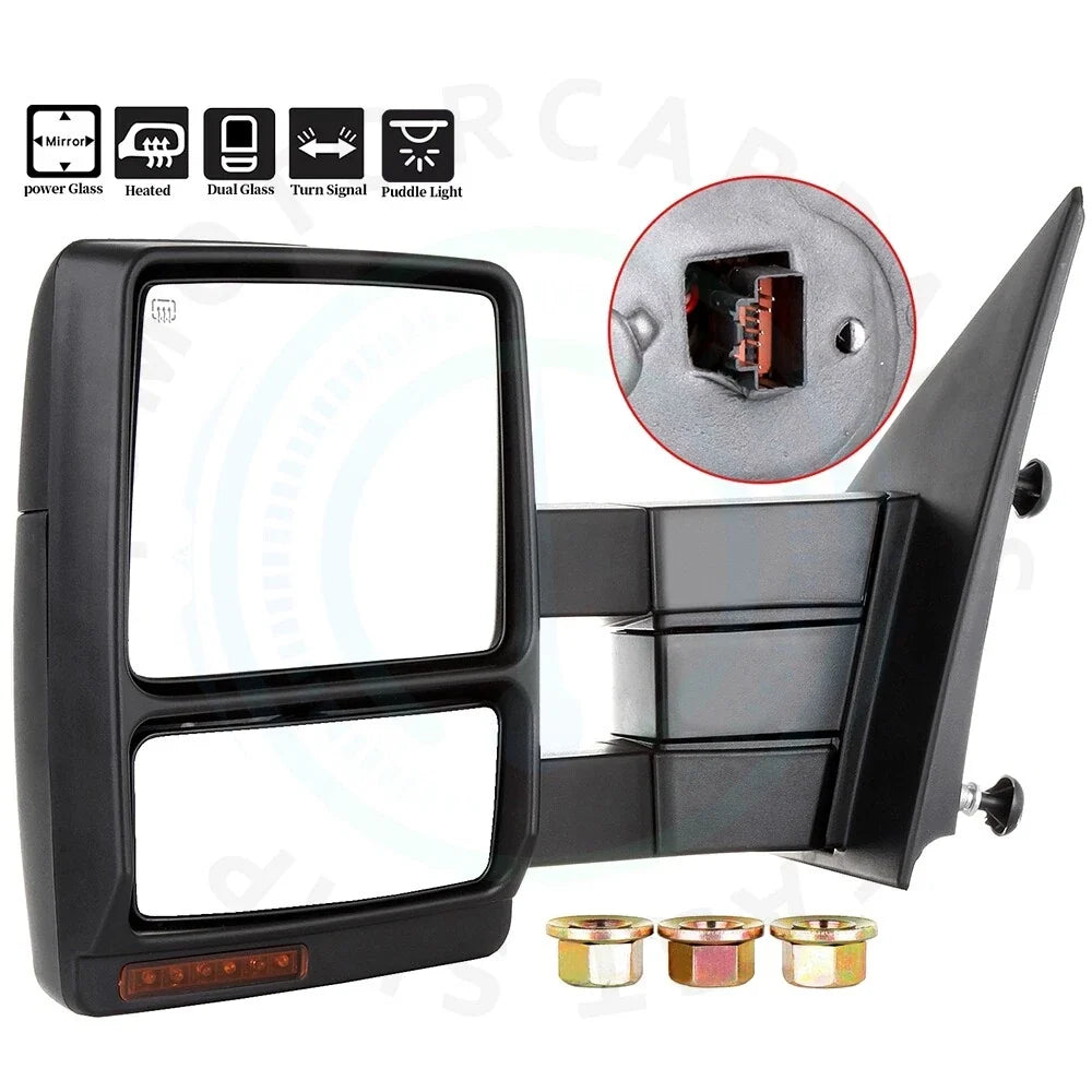 LH Driver Tow Mirror for Ford F150 (2007–2014) Power Heated LED Turn Signals