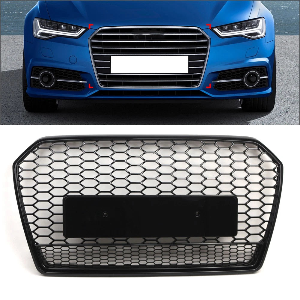 Front Bumper Honeycomb Grille for Audi A6 S6 C7 (2016–2018)