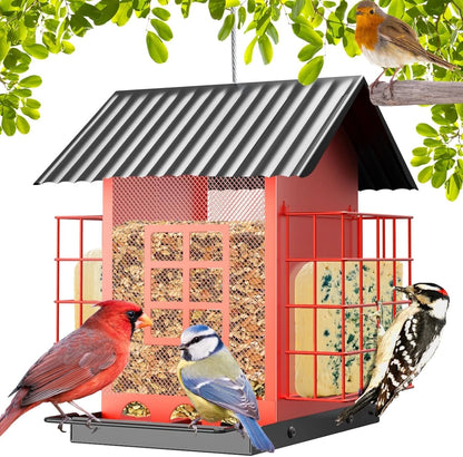 Durable Hanging Bird Feeder for Outdoor Spaces (Weatherproof Metal)
