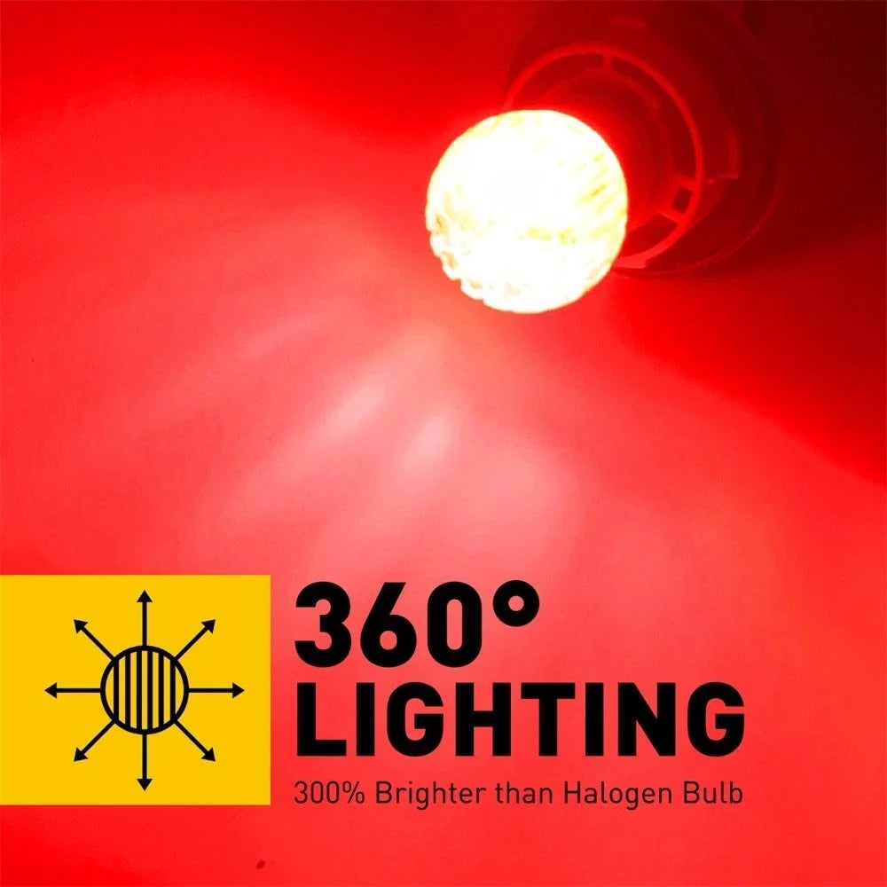 2X 1157 LED Tail Stop Brake Turn Signal Light Bulbs 2057 BAY15D Bright Red