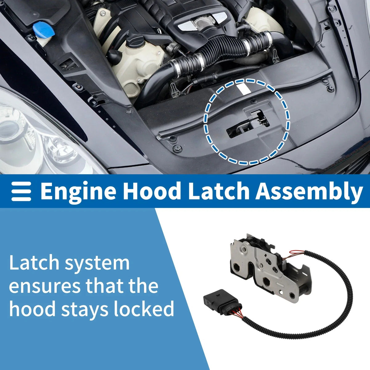 Hood Latch Assembly for Volkswagen Touareg (2011–2018) No. 7P6823509