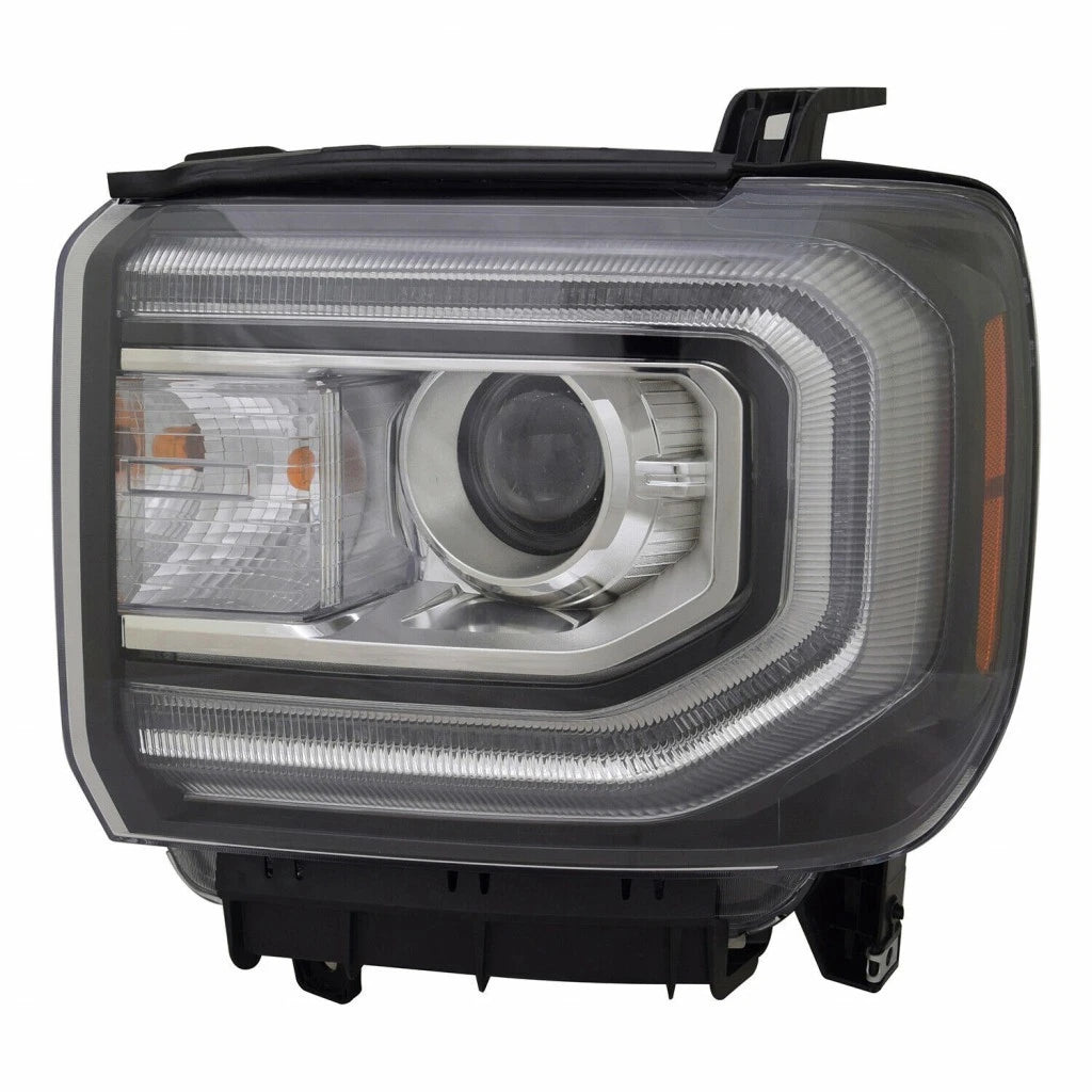 Driver Side Headlight for GMC Sierra 1500 (2016–2019) LLX-GM2502453-CL360A70, GM2502453 w/ LED