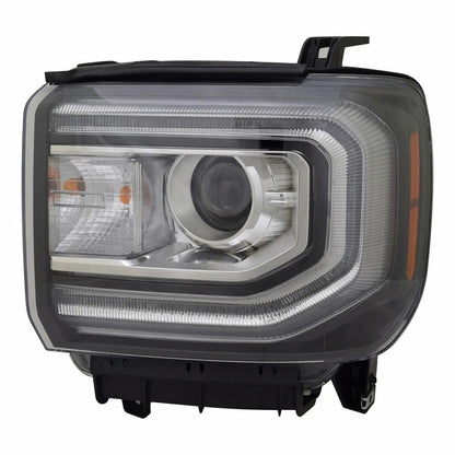 Driver Side Headlight for GMC Sierra 1500 (2016–2019) LLX-GM2502453-CL360A70, GM2502453 w/ LED