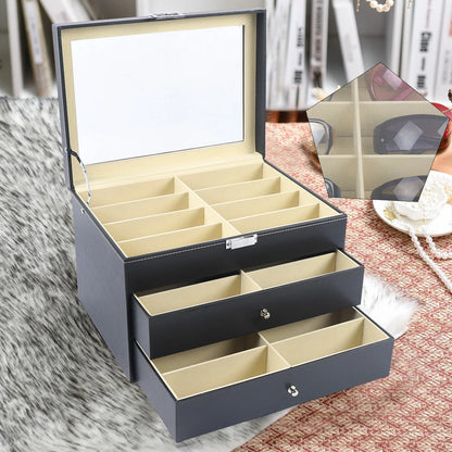 24-Slot Eyeglass Organizer Display Case Storage Box