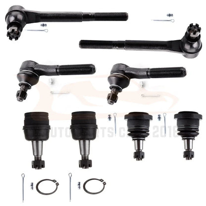 Set of 8 Front Tie Rod Ends for Dodge Ram 1500 (1997–1999) 2WD/RWD