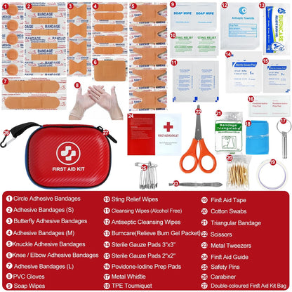 185-Piece Waterproof First Aid Kit for Emergency Preparedness