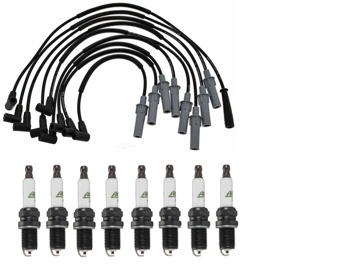 Professional Ignition Wire Set & 8 ACDelco Spark Plugs for Dodge V8