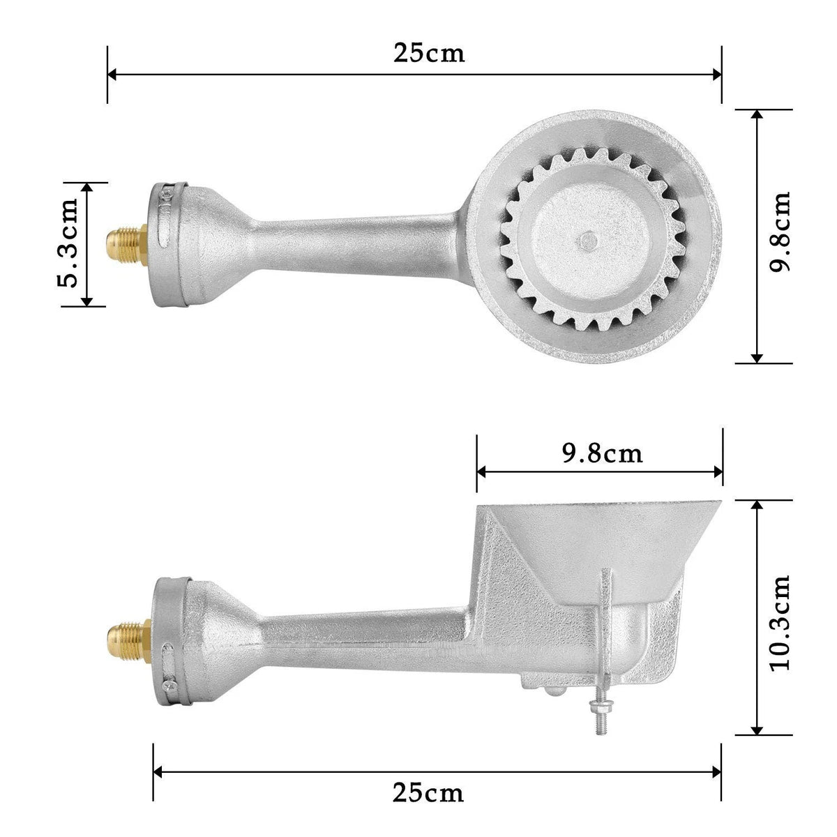 High Pressure Propane Cast-Iron Round Burner Head with Brass Fitting