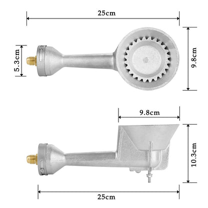 High Pressure Propane Cast-Iron Round Burner Head with Brass Fitting