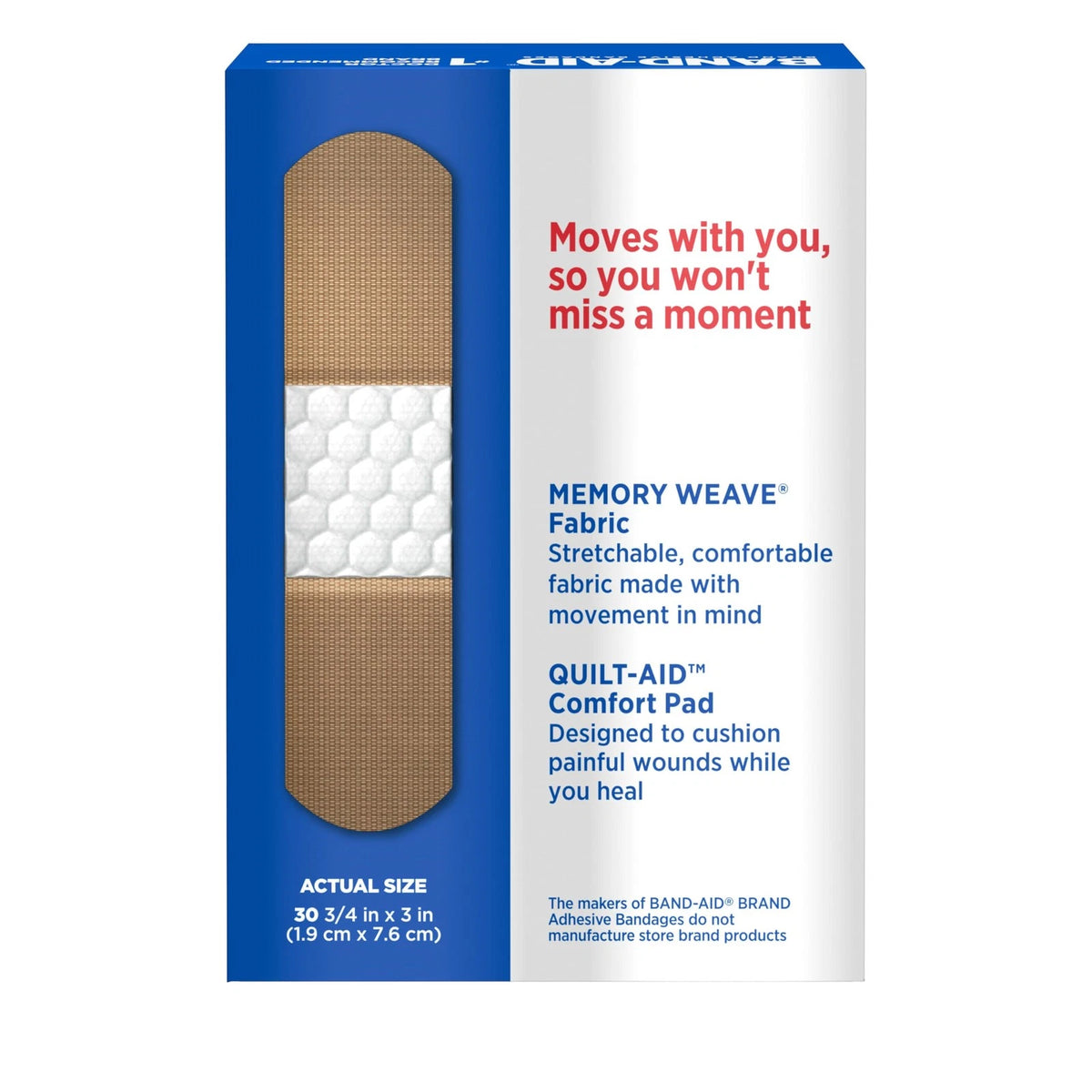 30 ct Flexible Fabric Adhesive Bandages for Various Uses
