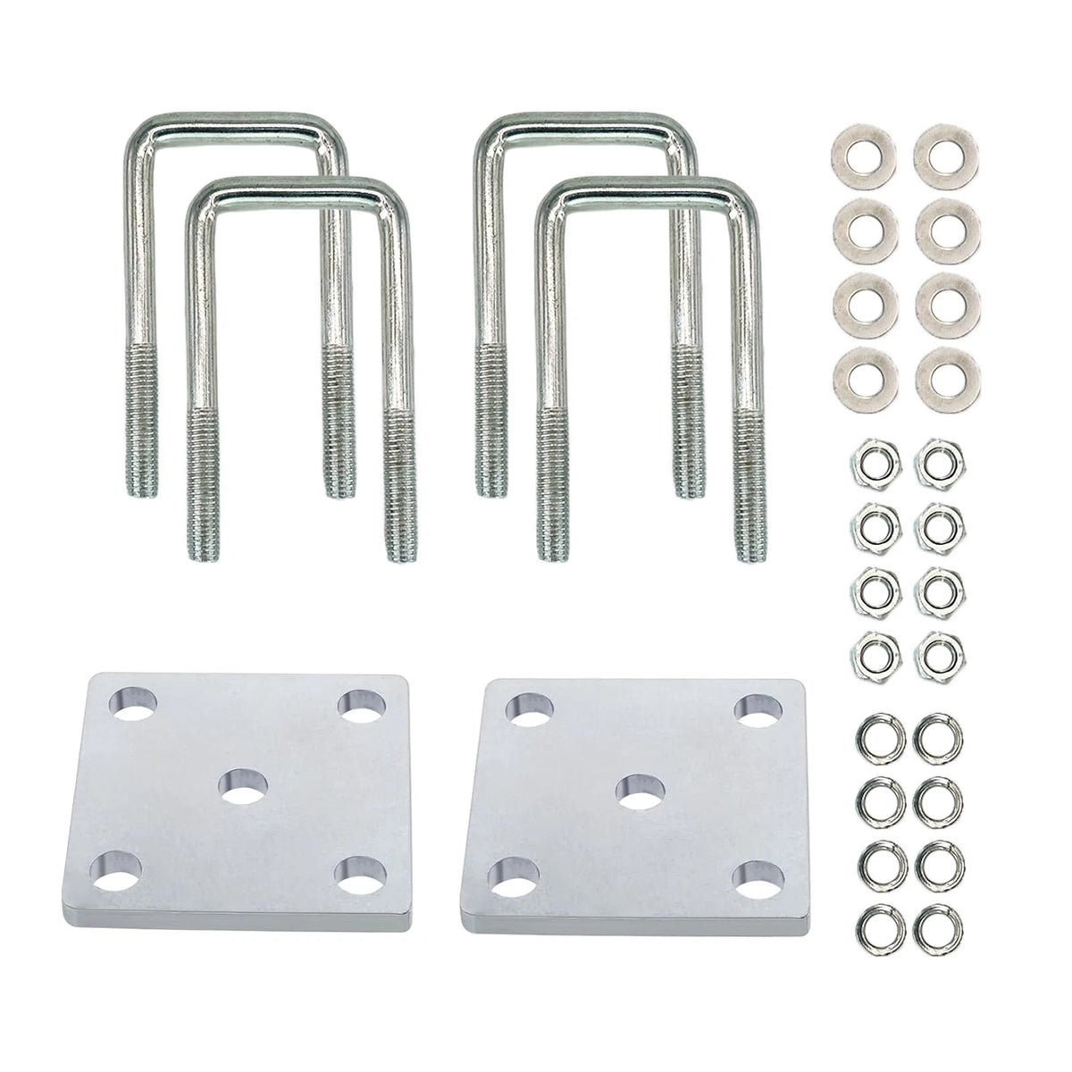 2X Square U-Bolt Kit for Boat Trailer Axle Leaf (1/2 in M12)