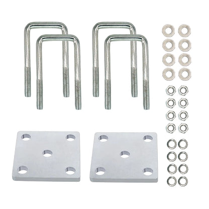 2X Square U-Bolt Kit for Boat Trailer Axle Leaf (1/2 in M12)