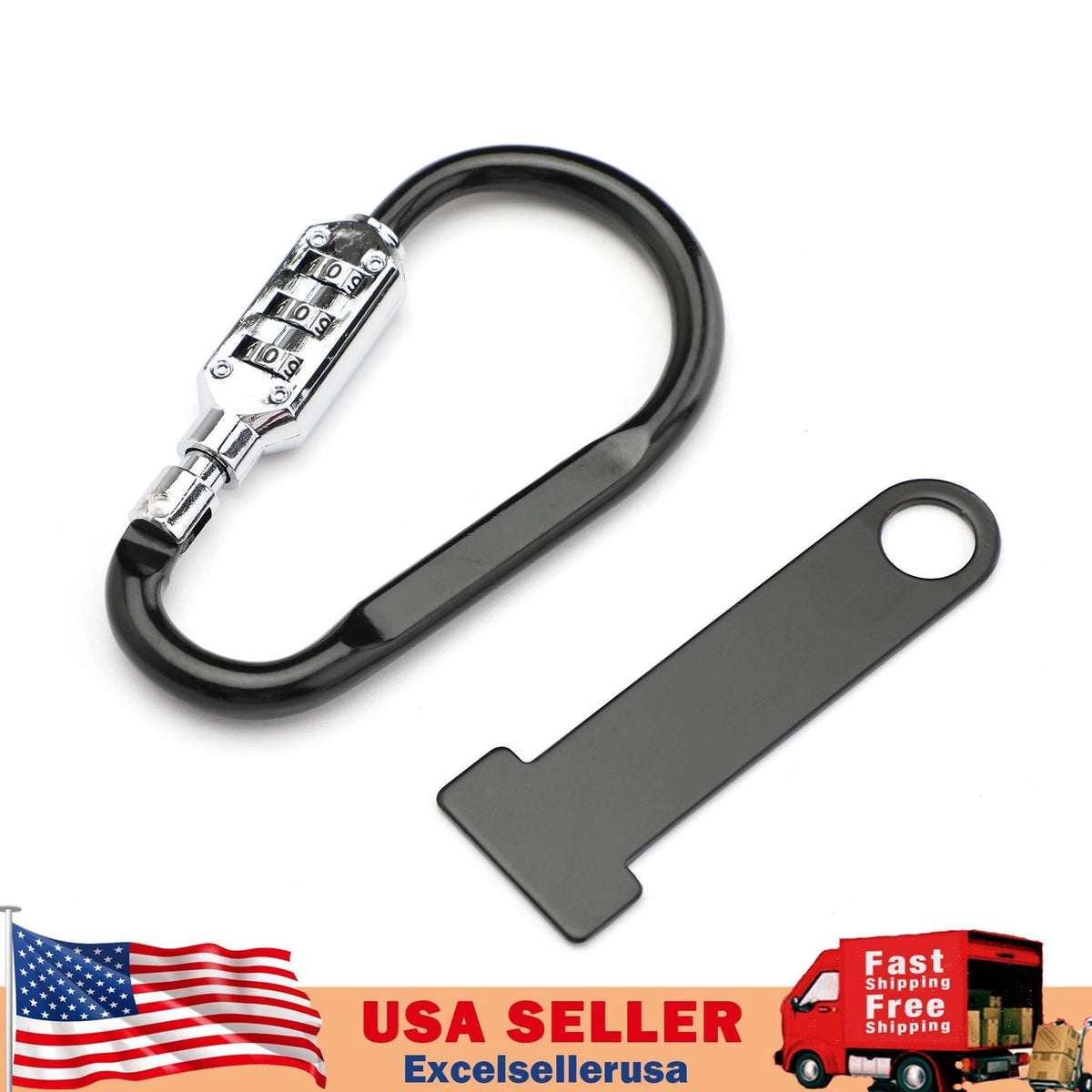 Helmet Lock Quick Release Buckle Fastener for Motorcycle Scooter Bike (M569-B002-Black)