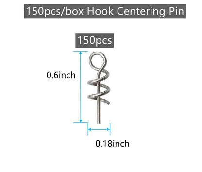 Twist Lock Hook Centering Pin Spring for Fishing Worm Soft 0.6"