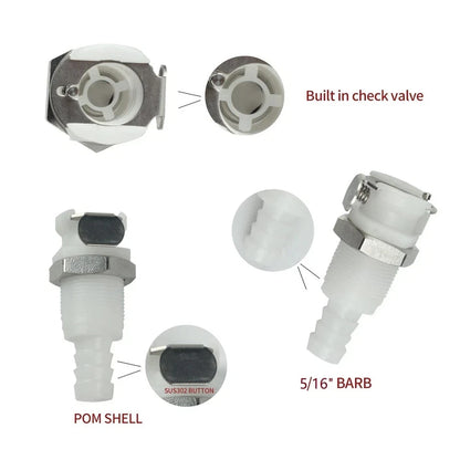 2X Plastic Tube In-line Hose Quick Connector for Various Applications
