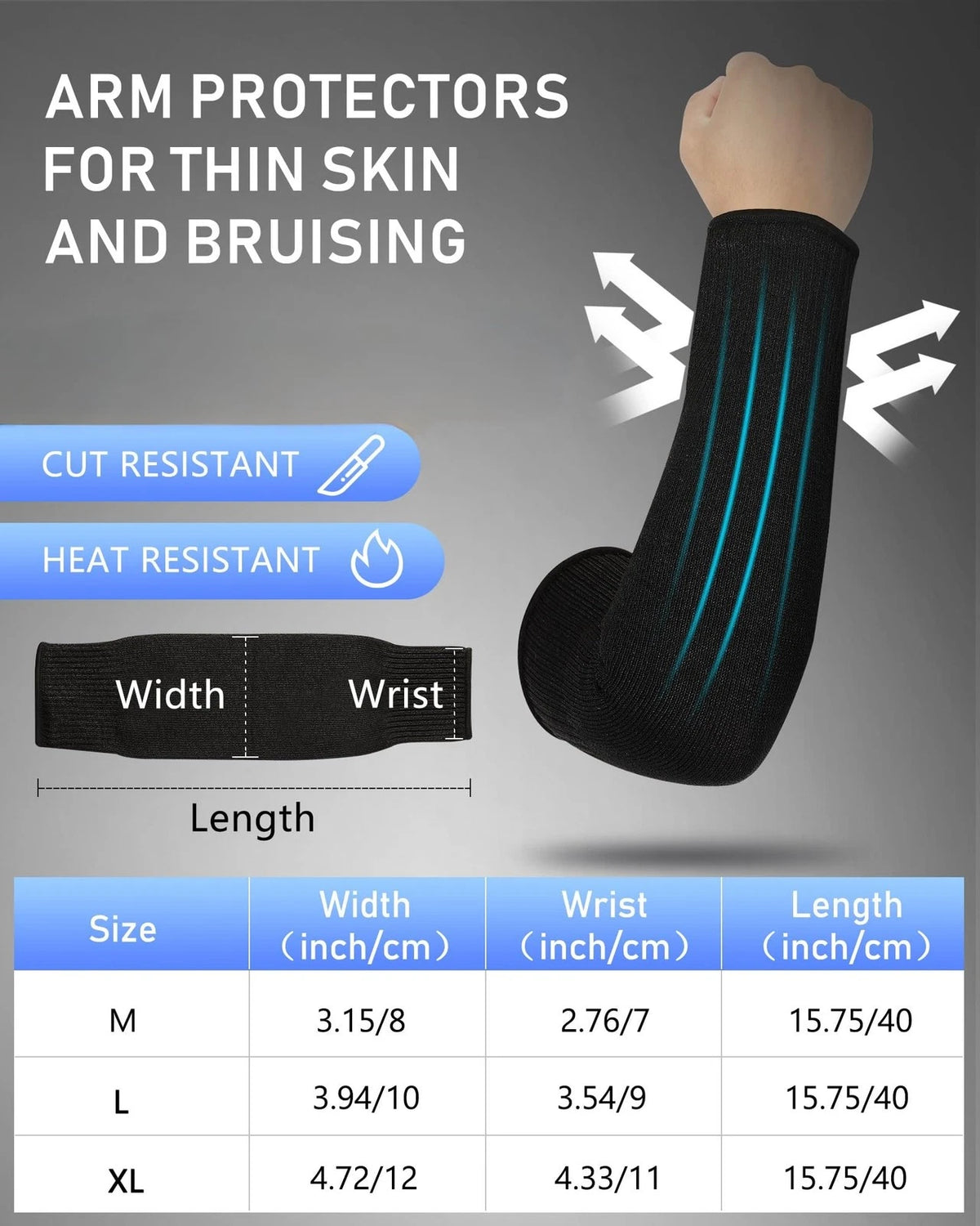 2X Arm Sleeves for Thin Skin Protection - Black