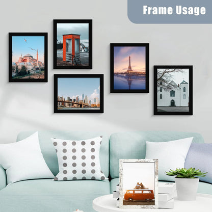 Set of 6 8x10 Picture Frames for Home Decor (Black)