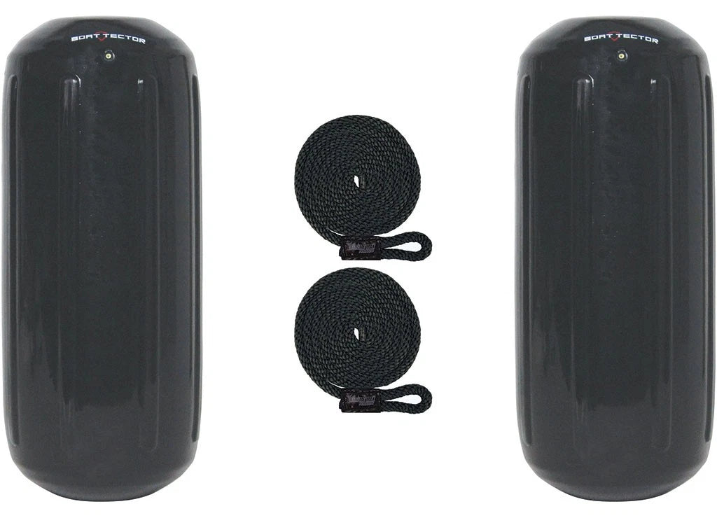 2X Inflatable Fender for Boat (3006.7300.2) 6.5" x 15" Black