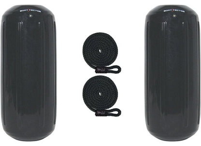 2X Inflatable Fender for Boat (3006.7300.2) 6.5" x 15" Black