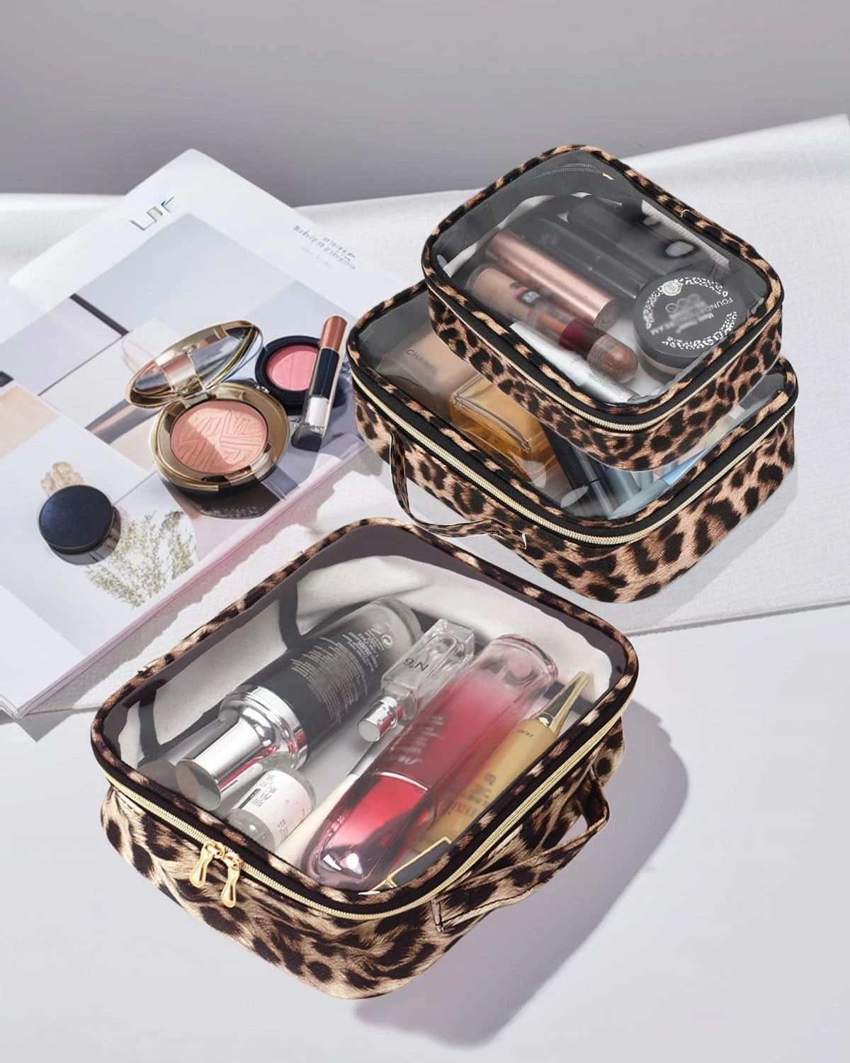 3 Pack Clear Toiletry Bag for Women, TSA Approved