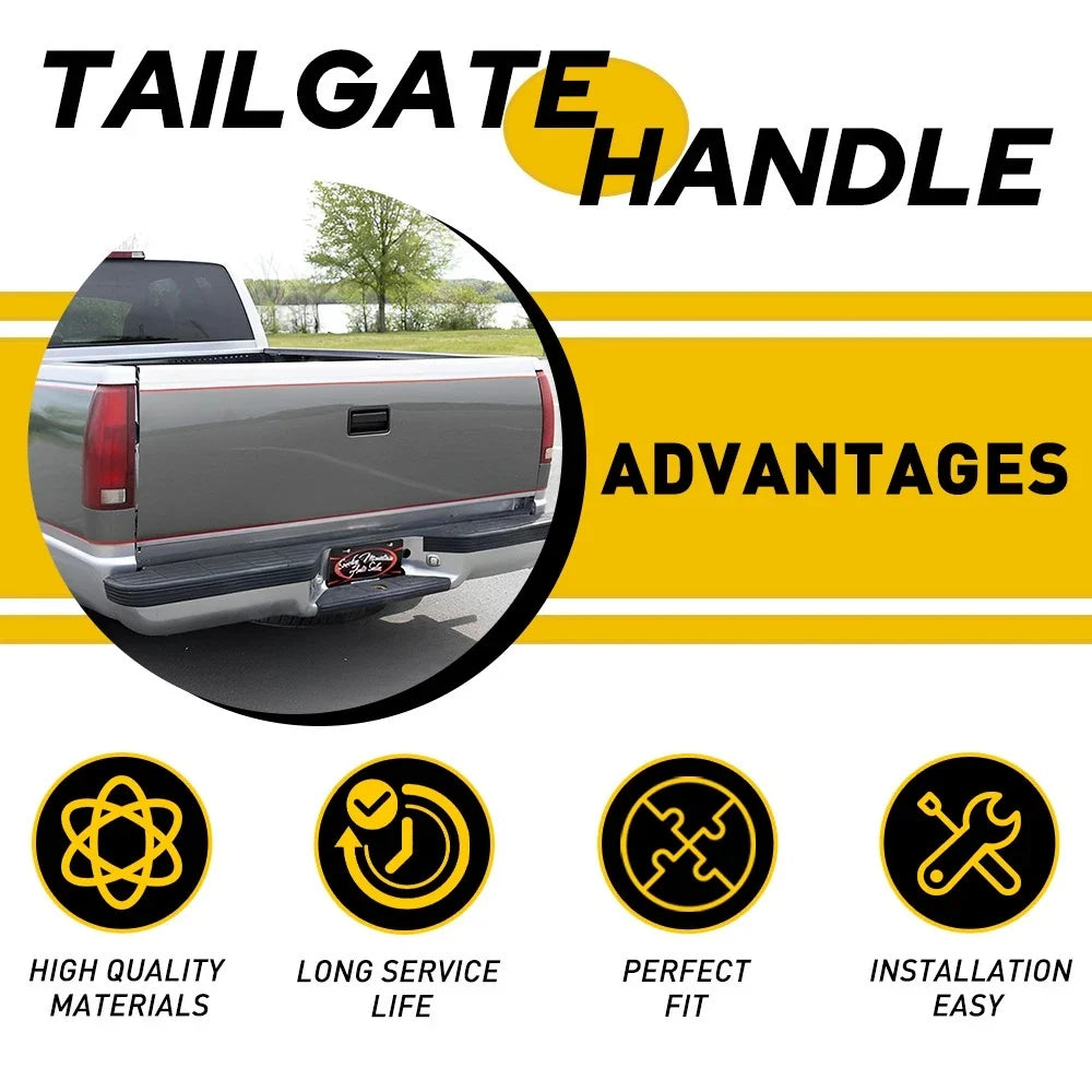 Tailgate Handle Trim Bezel for Chevy GMC K1500 C1500 (1988–1999) Black Textured