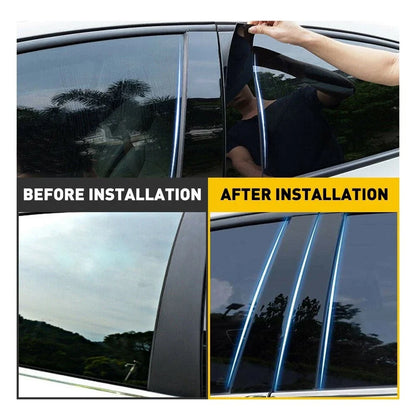 Set of 6 Black Door Window Pillar Posts Trim for Honda CR-V (2007–2011)