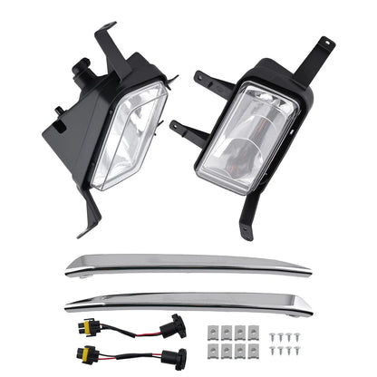 Fog Lights Lamps w/Chrome Trim + Bulbs for Chevy Suburban/Tahoe (2015–2020)