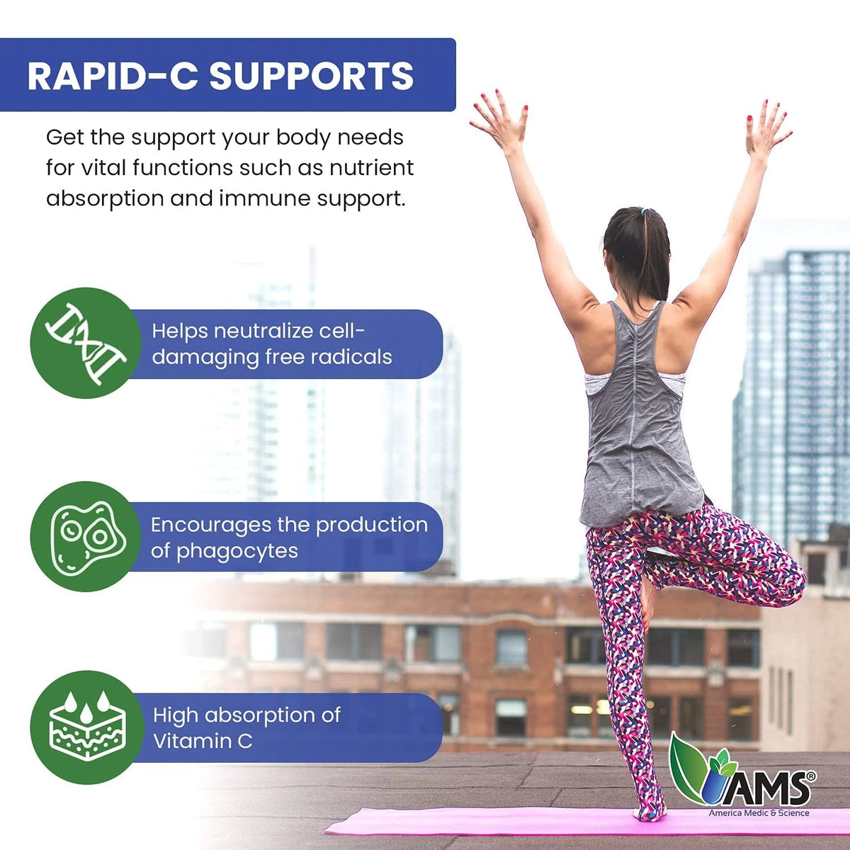 Pack of 5 Rapid-C 500mg Vitamin C 100 Count