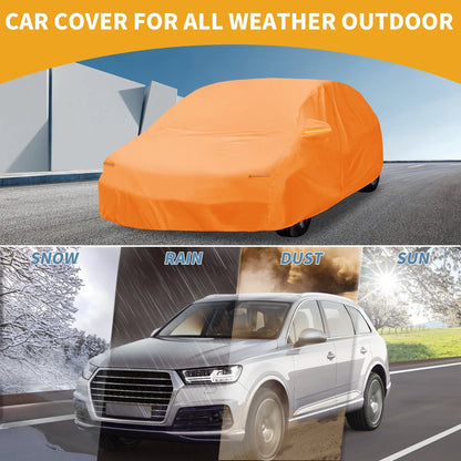 Waterproof Car Cover for Toyota Prius (2010–2023) - Orange Cotton, Zipper