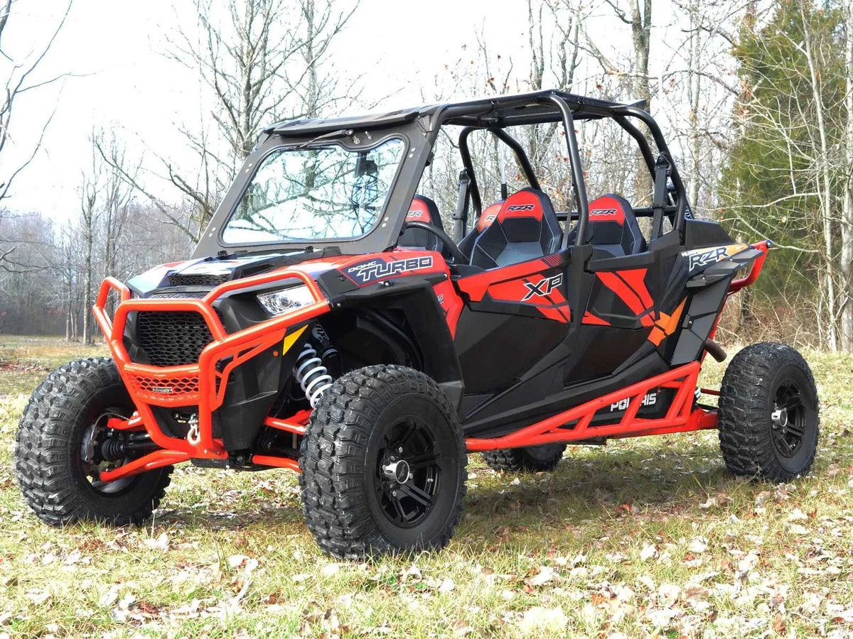 SuperATV Rock Slider Nerf Bars for Polaris RZR XP 4 Turbo (2016–2023) - Orange