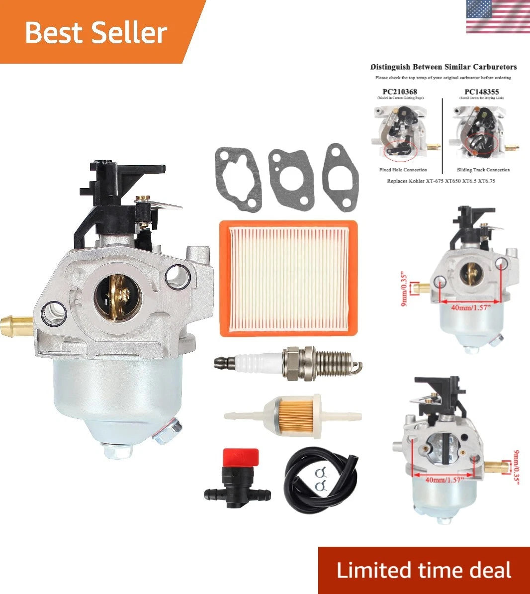 XT675 Carburetor for Toro 22” Recycler Mowers (Compatible with Kohler Engines)
