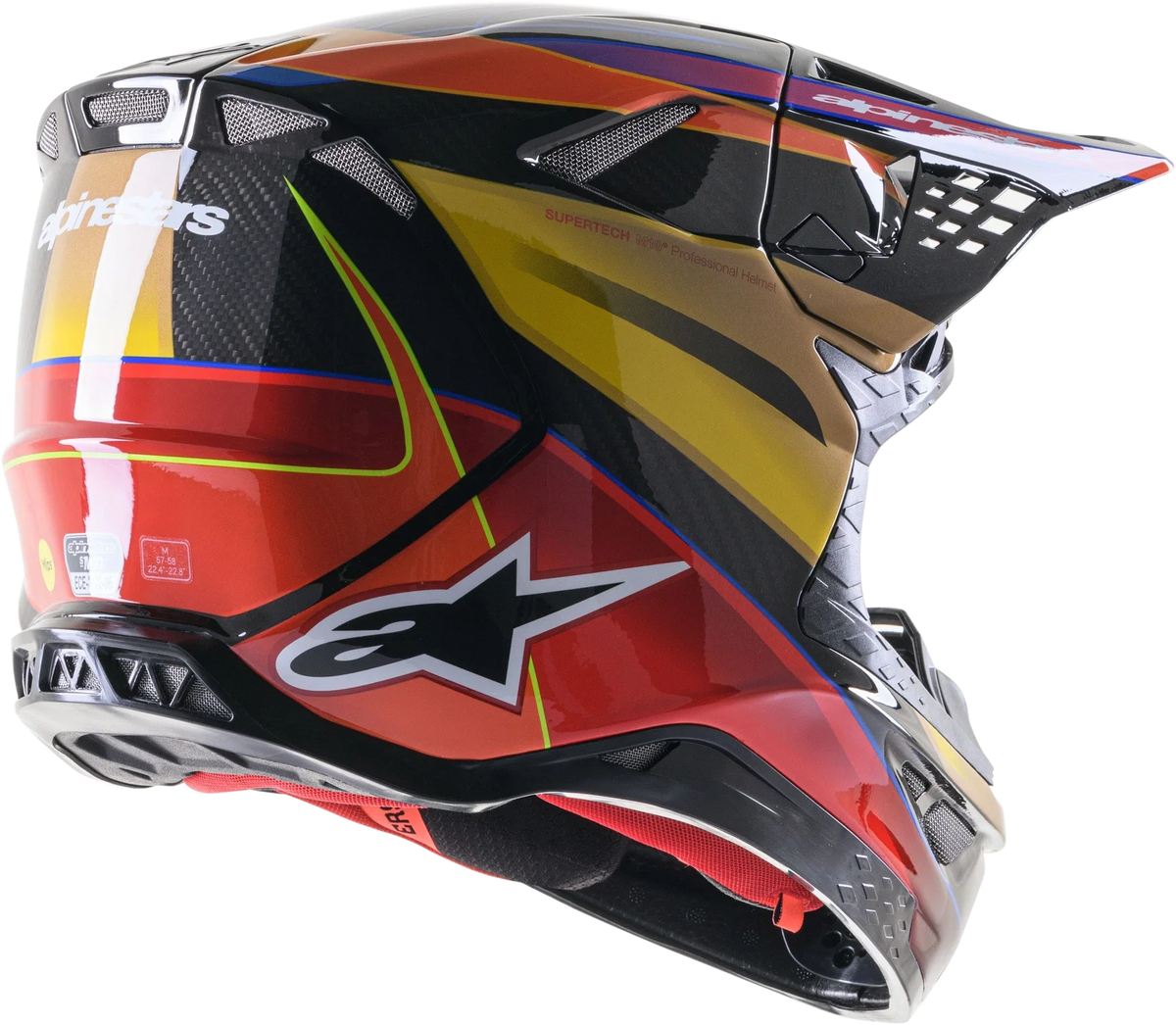 Alpinestars Supertech M10 Era Helmet for Offroad (Medium, Gold Yellow & Rio Red)