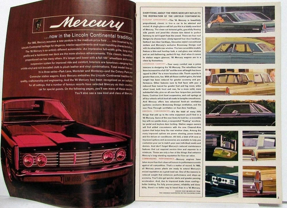 Sales Brochure for Mercury Monterey Montclair Park Lane Comet (1965)