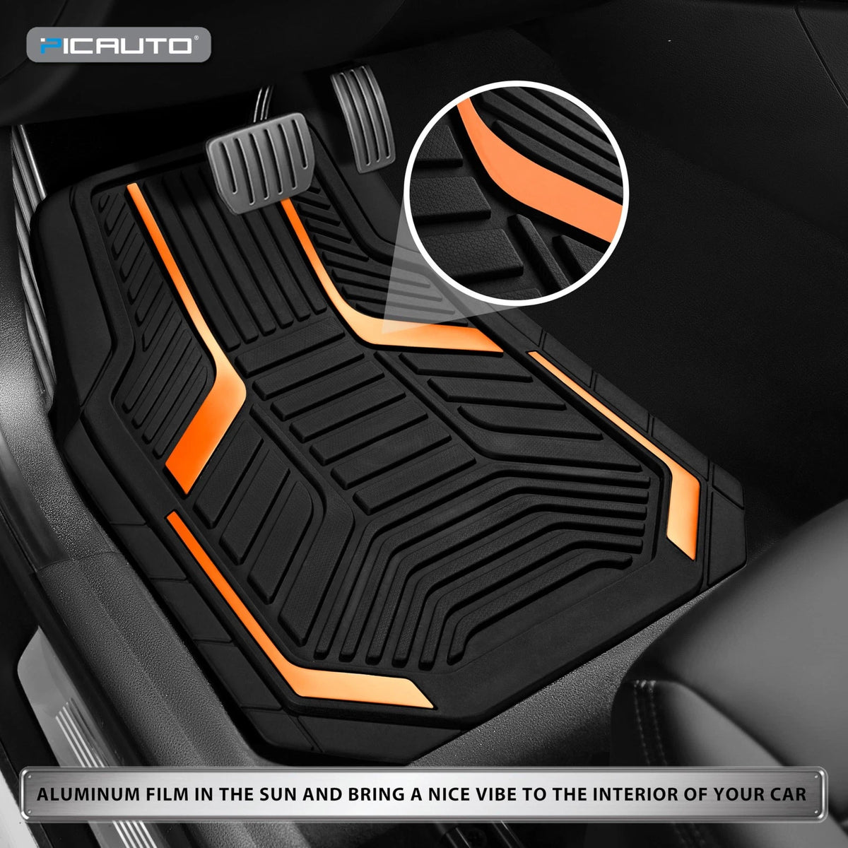 Set of 4 Heavy Duty Rubber Floor Mats for Universal Fit