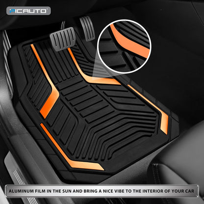Set of 4 Heavy Duty Rubber Floor Mats for Universal Fit