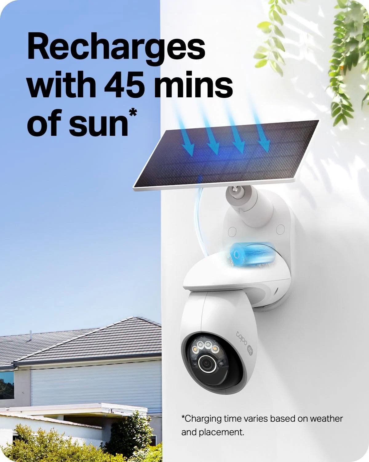 4K Outdoor Pan/Tilt Wireless Security Camera for Tapo (Battery, White)