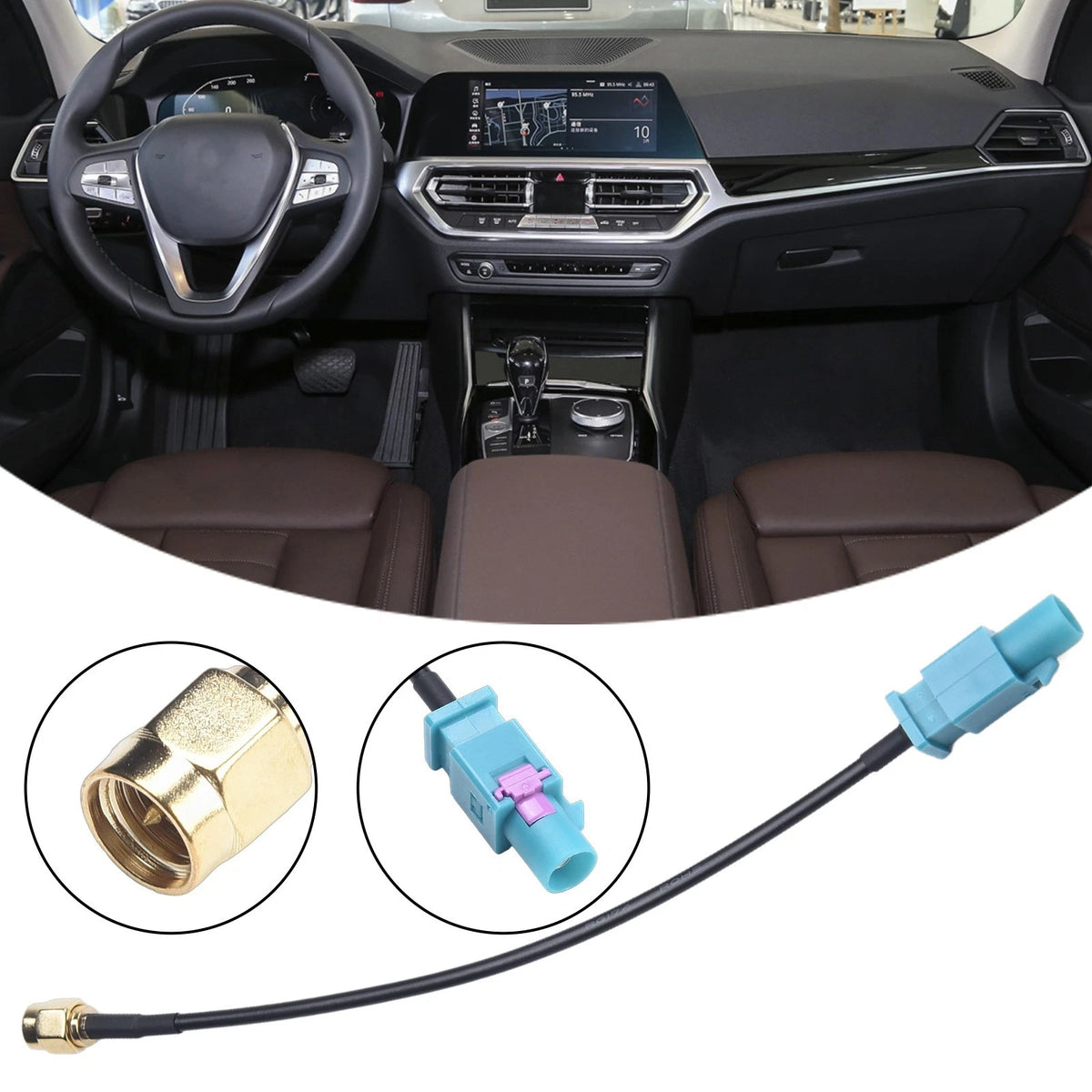Z Male to SMA Male Adapter for GSM GPS DAB (15cm Long, RG174)