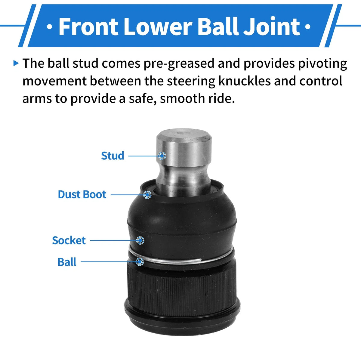 2X Front Lower Ball Joints for Ford Edge (2007–2014) K500205/7T4Z3079AL