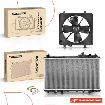 2X Radiator & Cooling Fan Assy Kit for Honda CR-V (1997–2001) 19010-P3F-014, 19010-P3F-901, 19010-P3F-902