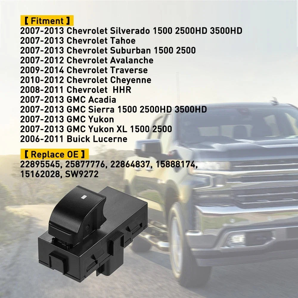 Electric Power Window Control Switch for Silverado Sierra (2007–2013)