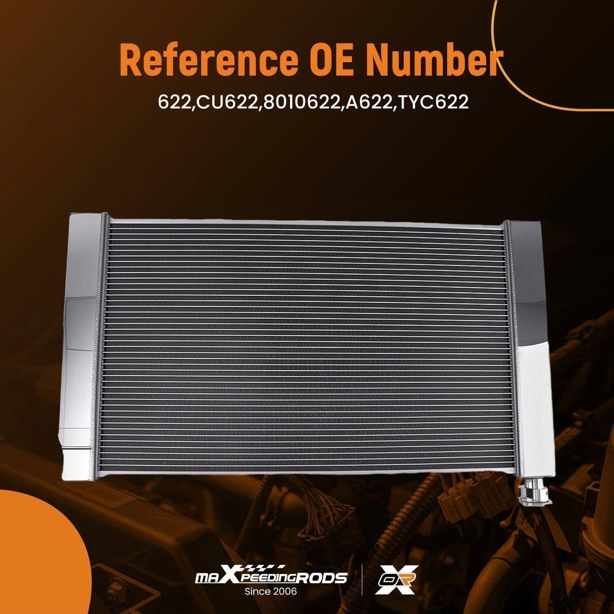 Cross Flow Radiator 3 Row for Chevrolet C1500 K1500 (1988–1999)