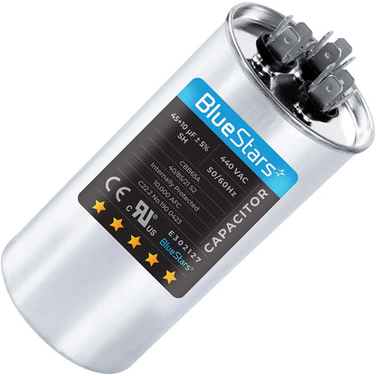 45+10 uF Dual Run Capacitor for AC Units (370V/440V)