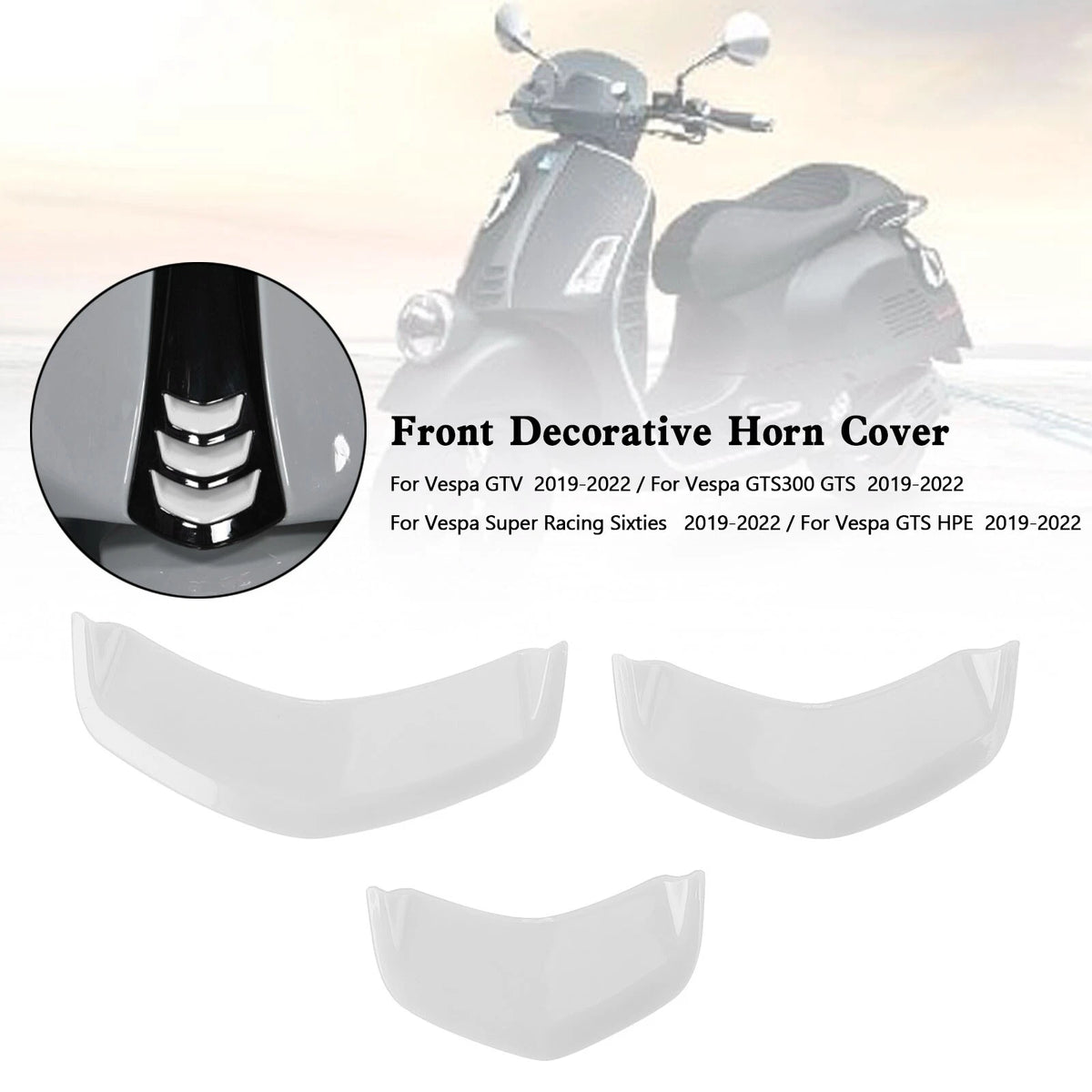 Front Horn Cover Trim for Vespa Sprint 300 GTS 300 HPE GTV (M549-A296-WHI)