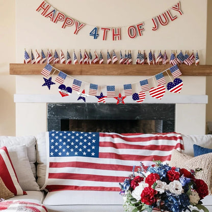 16Pcs Wooden Ornaments for Independence Day 4th of July