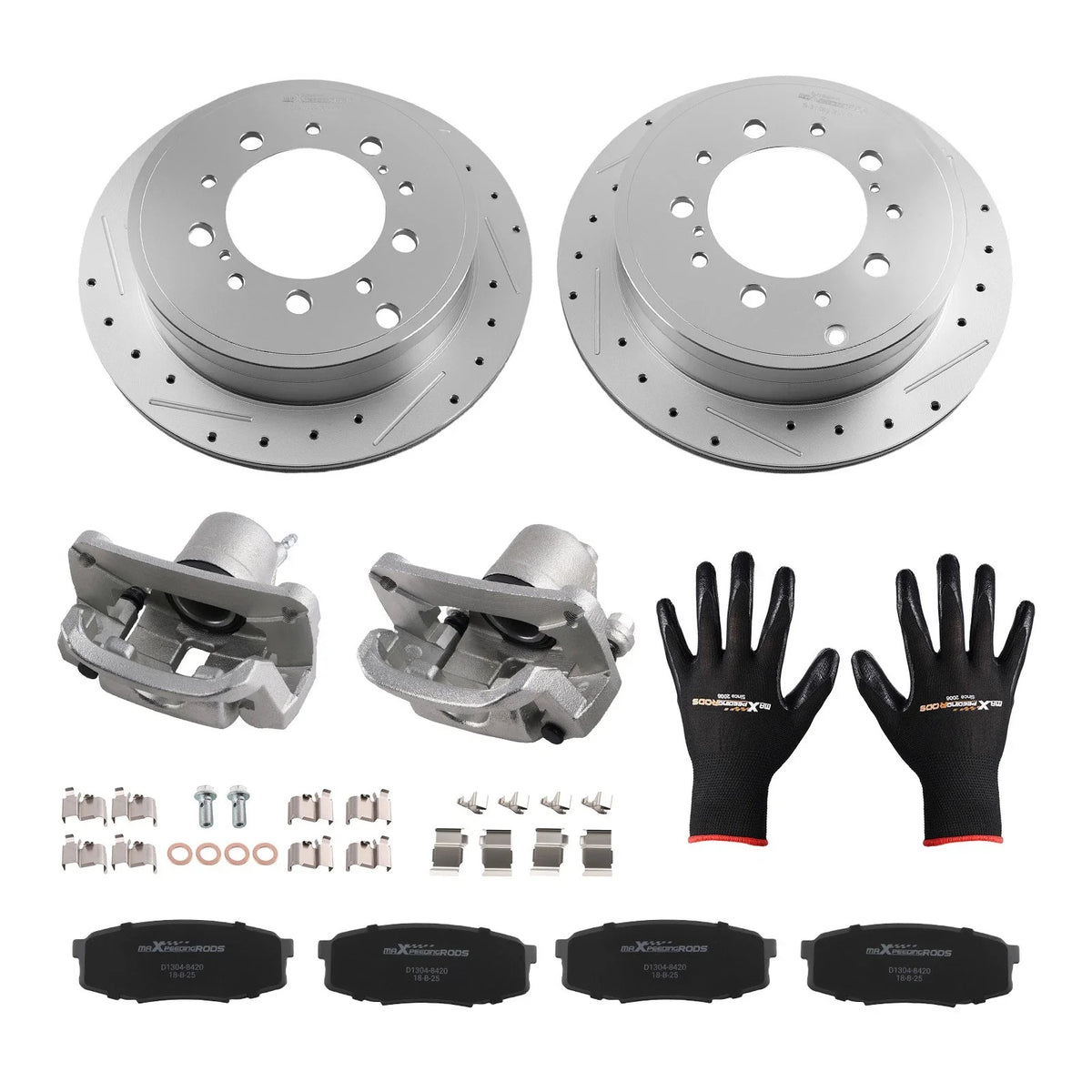 Rear Brake Rotors Calipers Pads Kit for Toyota Sequoia Tundra (2008–2016)