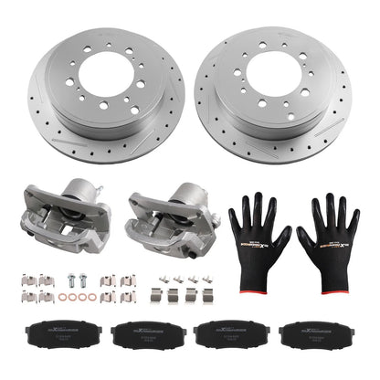 Rear Brake Rotors Calipers Pads Kit for Toyota Sequoia Tundra (2008–2016)