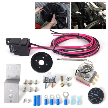 Adjustable 12V Electric Fan Cooling Control Relay Wiring Kit WH003