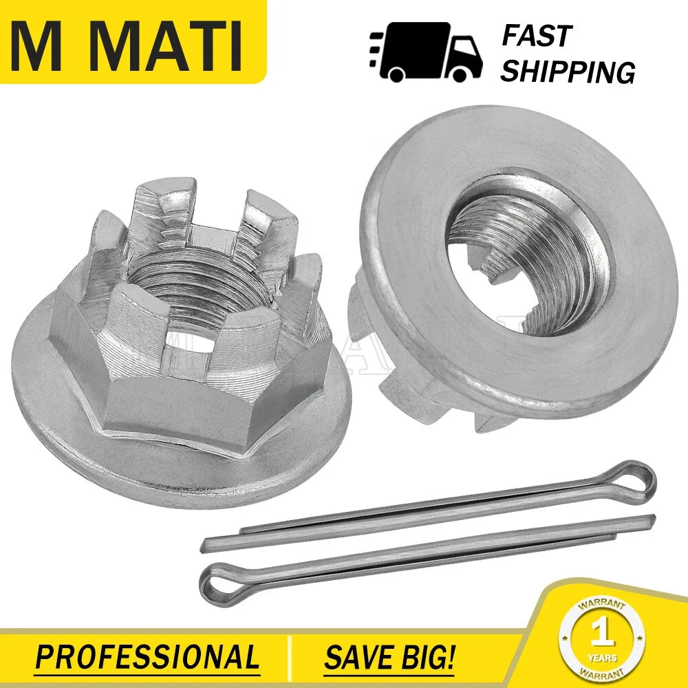 2X Castle Nut for Honda Rincon 650 TRX650FA TRX650FGA (2003–2005) Front Wheel Axle
