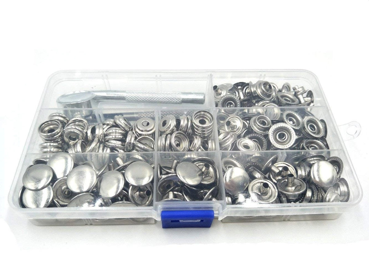 Set of 70 Heavy Duty 15mm Metal Snap Fasteners Kit